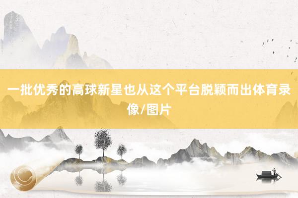 一批优秀的高球新星也从这个平台脱颖而出体育录像/图片